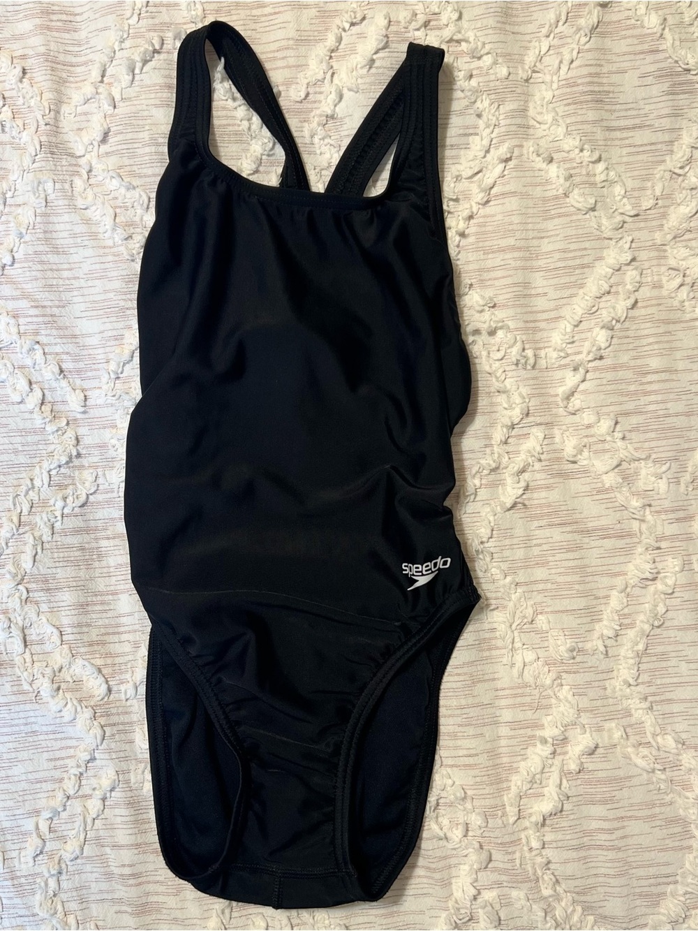 Speedo Black Girls' Classic One-Piece Swimwear Size 26
